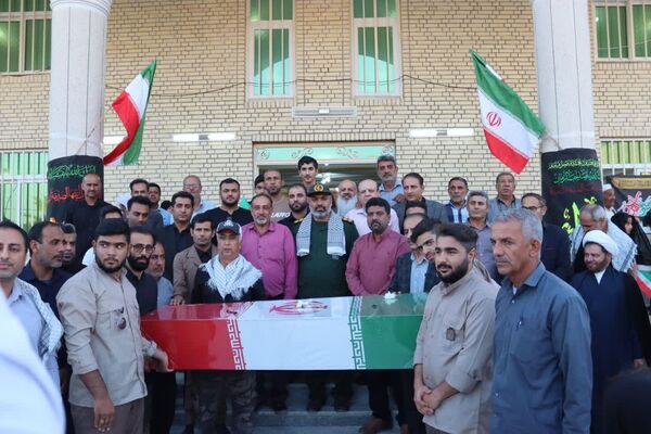  مراسم تشییع پیکر مطهر شهید گمنام در شهرستان بستک
