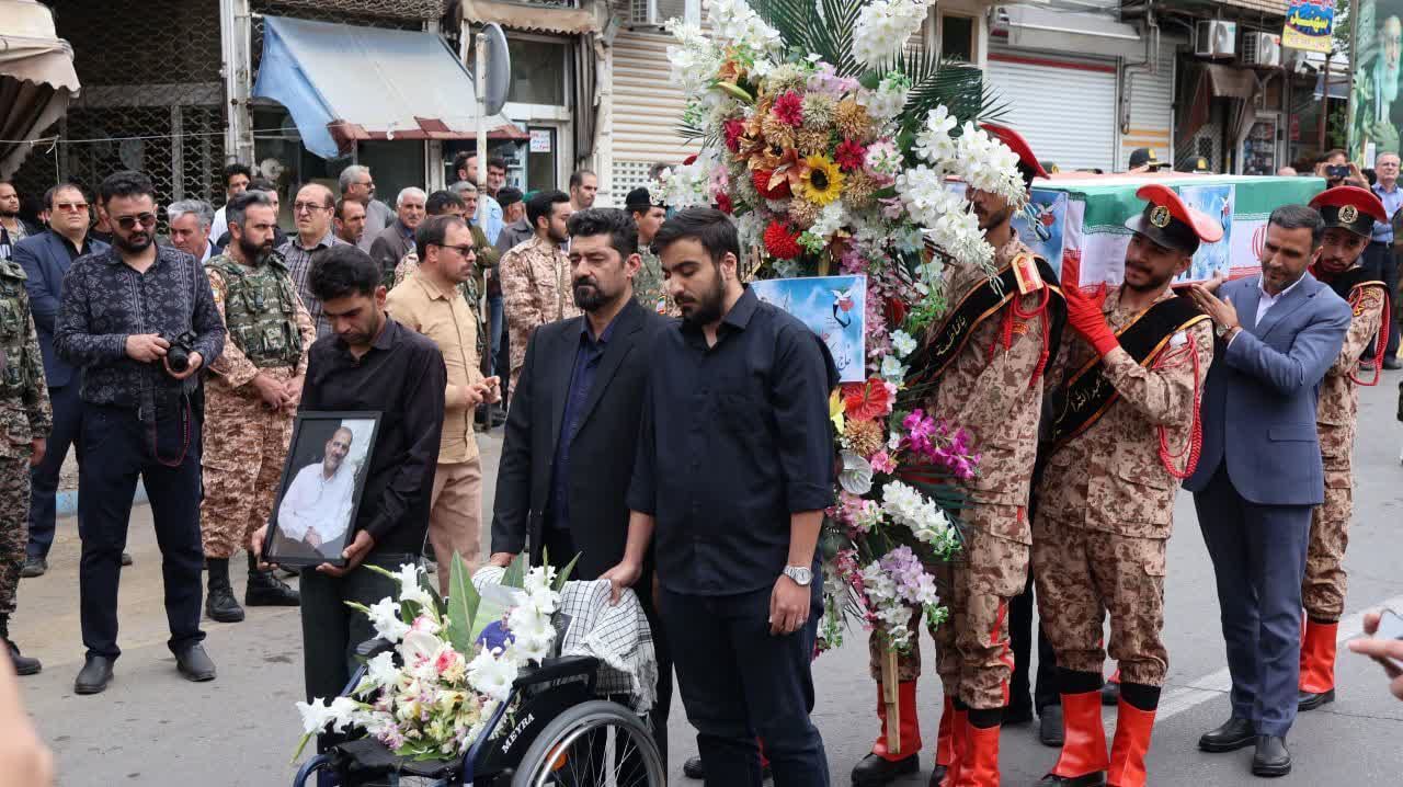 تشییع پیکر جانباز شهید «حاج سیامک حسین پناه اقدم» در مرند 