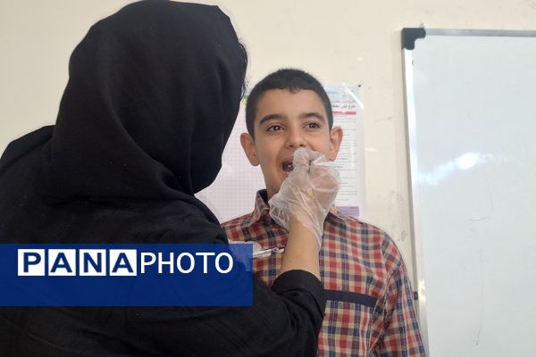 اجرای طرح وارنیش فلوراید در آموزشگاه معارف ۶ شیراز