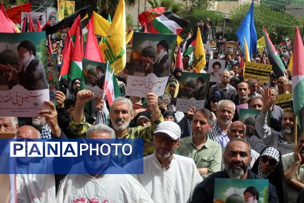 تجمع بزرگ دانش‌آموزان و فرهنگیان در حمایت از مردم مظلوم غزه و فلسطین