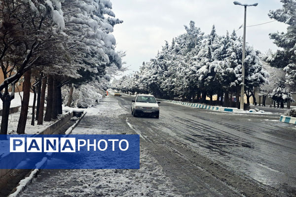 بارش برف شهرستان اقلید را سفید پوش کرد
