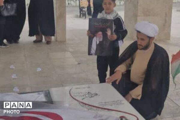غبارروبی مزار شهدا به یاد دانش آموزان شهید