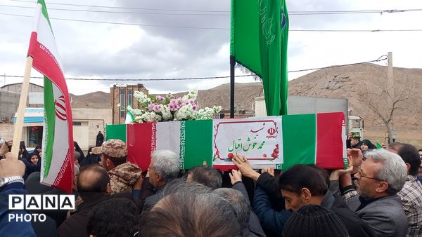 تشییع پیکر پاسدار شهید در شهرستان خواجه