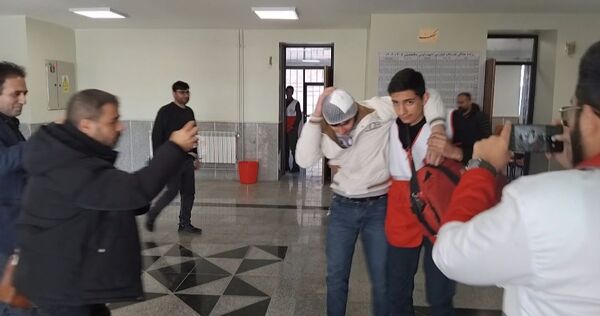 بیست و هفتمین مانور سراسری زلزله و ایمنی در هنرستان حاج حسن شهبازی اهر