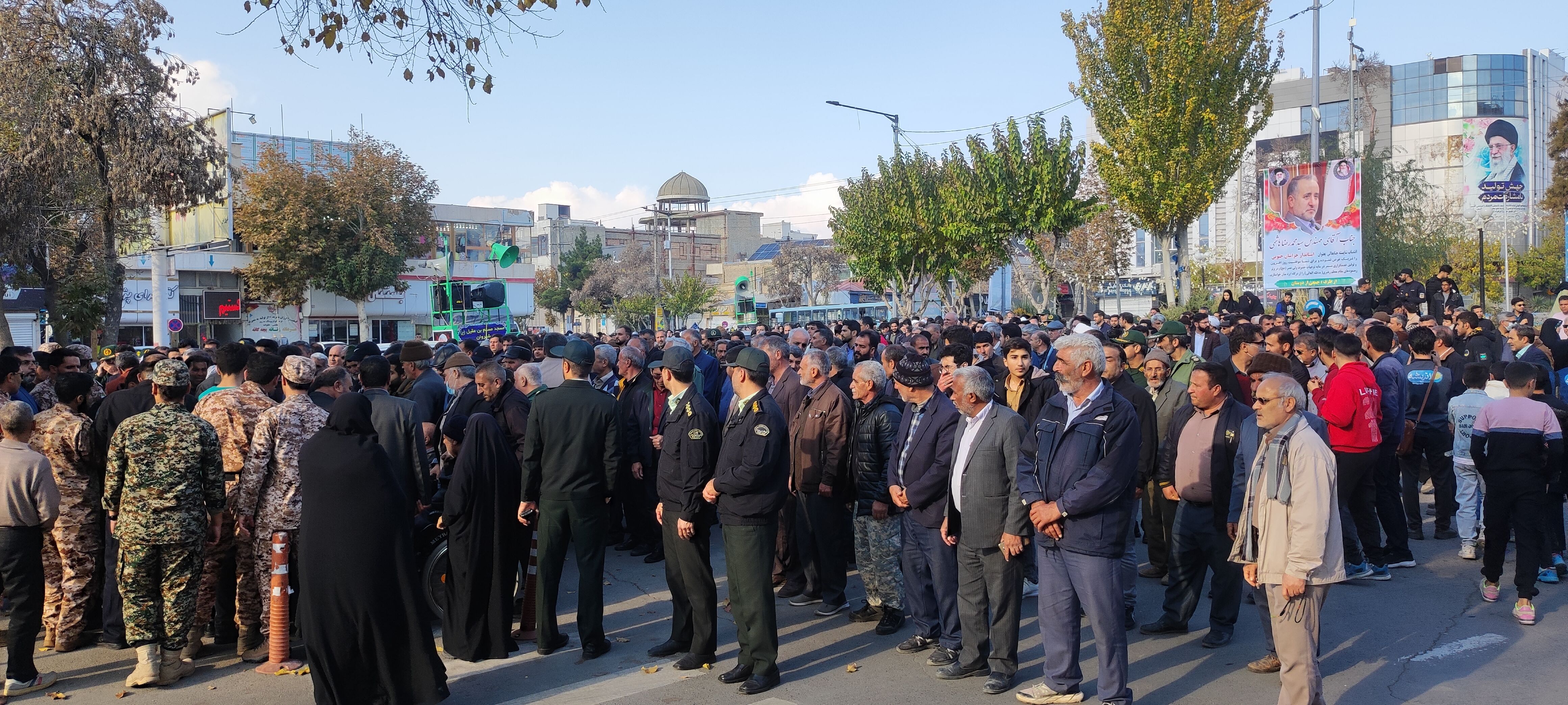 وداع با پیکر جانباز شهید، عبدالحسین خاکشور در شهرستان شیروان