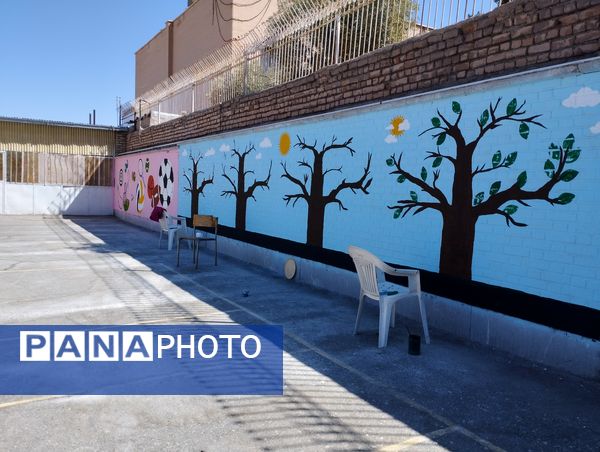 اردوی جهادی رنگ‌آمیزی مدارس با حضور دختران بیرجندی