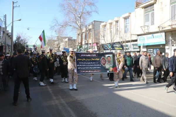 برگزاری مراسم تشییع پیکر پاک مطهر شهید مرزبانی سرهنگ دوم هادی سدیدی