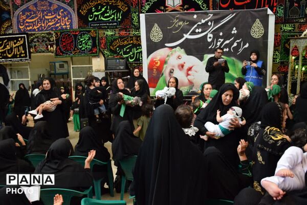 اشک و اندوه مادران زرقانی در سوگ کوچک‌ترین شهید کربلا