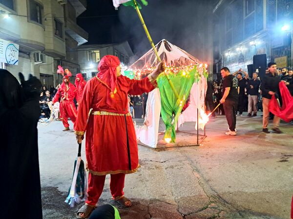 آیین خیمه سوزان در مسجد ابوالفضل قائمشهر