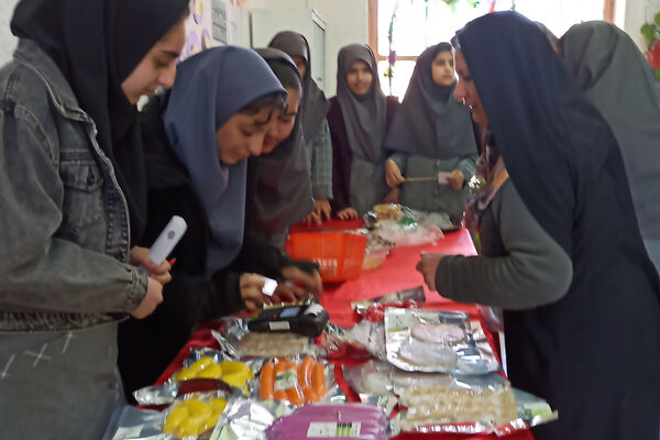 برگزاری نمایشگاه مشاغل خانگی در دبیرستان شاهد ام ابیها، شهرستان آباده