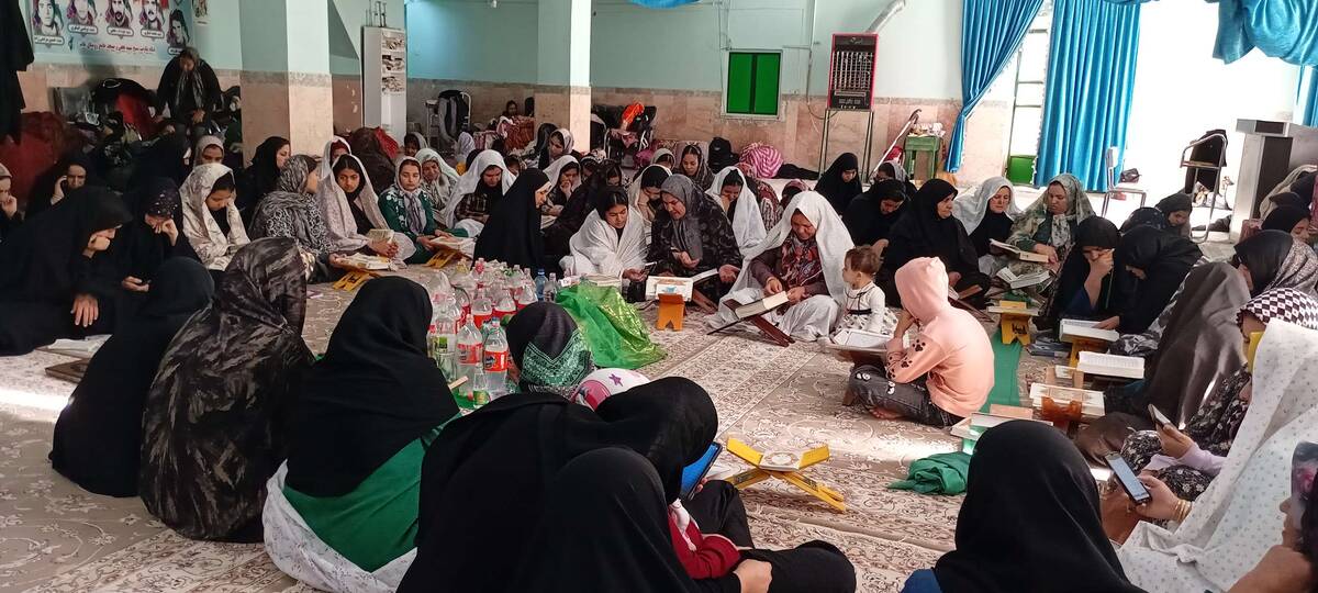 تلاوت دعای ام داوود توسط معتکفین روستای نقاب خلیل آباد