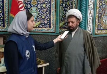 حضور دانش‌آموزان مدرسه هدی در مسجد جامع صاحب‌الزمان (عج) شهر قدس