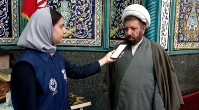 حضور دانش‌آموزان مدرسه هدی در مسجد جامع صاحب‌الزمان (عج) شهر قدس
