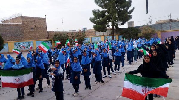 مراسم زنگ مهر در مدرسه فرهنگ خلیل آباد