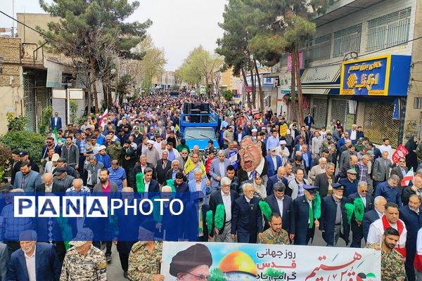 فریاد پیشوا علیه صهیونیسم در روز قدس؛ امضای طومار محکومیت و المان سازی در راهپیمایی روز قدس