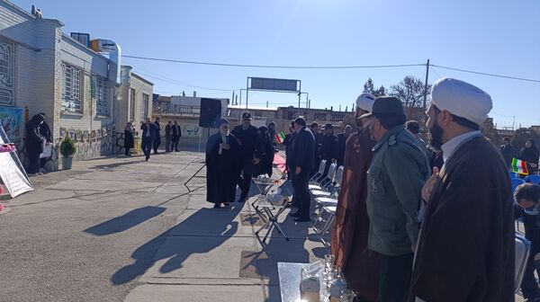آیین نواختن زنگ انقلاب اسلامی به مناسبت چهل و ششمین سالگرد پیروزی انقلاب در نیشابور