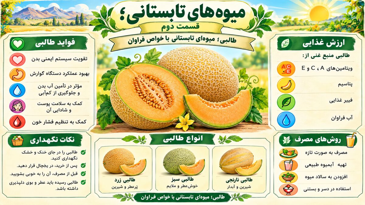 طالبی؛ میوه‌ای خوش‌عطر و خنک برای روزهای تابستان