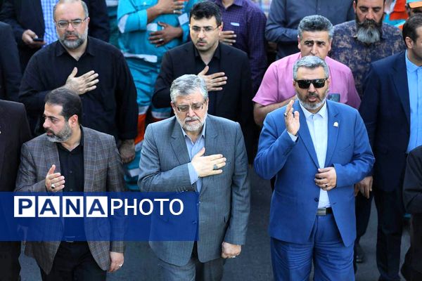 آیین اذن خدمت کاروان ۶۰۰ نفر پاکبان شهرداری مشهد