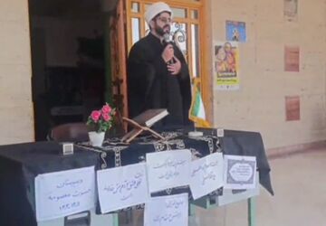 حضور دانش‌آموزان دبیرستان حضرت معصومه (س) ناحیه دو شهرری در مراسم عزای بانوی دو عالم 