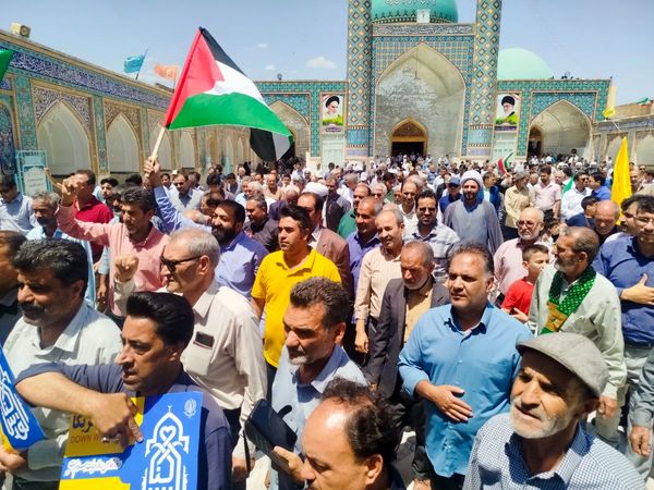 با هدف محکومیت جنایات رژیم کودک کش اسرائیل راهپیمایی جمعه خشم در کاشمر برگزار شد