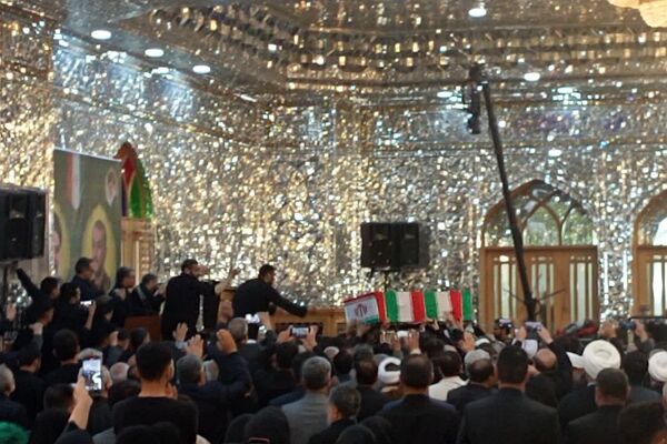 مراسم تدفین پیکر دیپلمات شهید حسین امیر عبداللهیان در حرم شاه عبدالعظیم حسنی