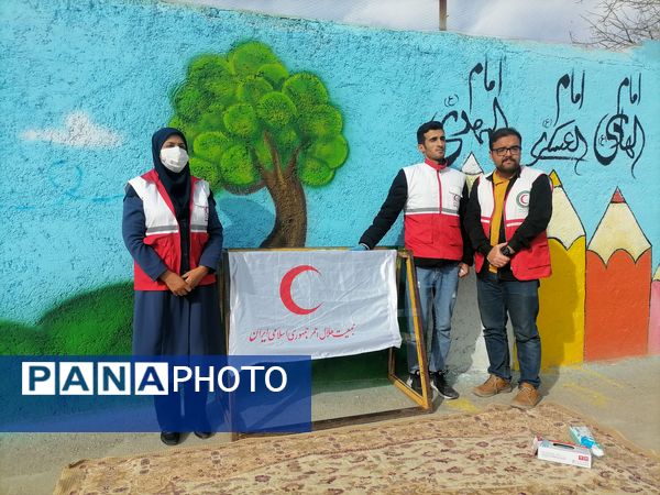 برگزاری مانور زلزله در دبستان شهید سید خلیل رضوی