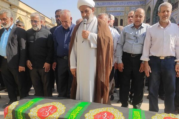 مراسم تشییع پیکر شهید جانباز حاج احمد شیخ حسینی در حرم سید علاءالدین حسین(ع)