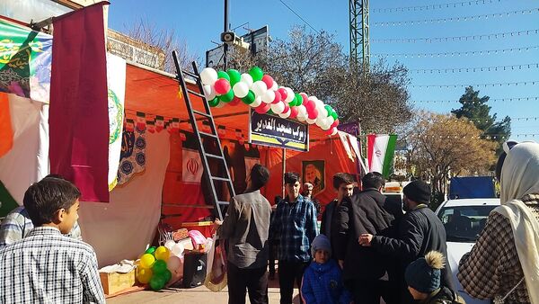لحظاتی از آماده سازی موکب ها برای مهمانی کیلومتری نیشابور 