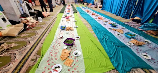 برگزاری مراسم اعتکاف پدر پسری در مسجد جامع آشخانه
