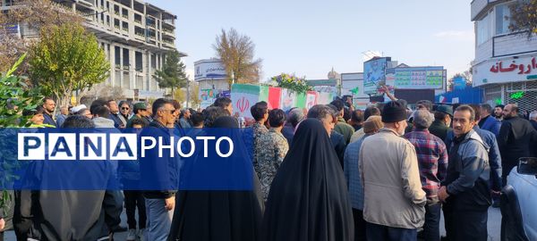 وداع با پیکر جانباز شهید، عبدالحسین خاکشور در شهرستان شیروان