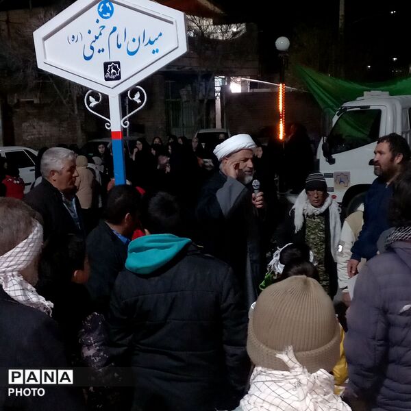 راهپیمایی‌های شبانه مردم روستای باقرآباد شهرستان جعفرآباد قم 