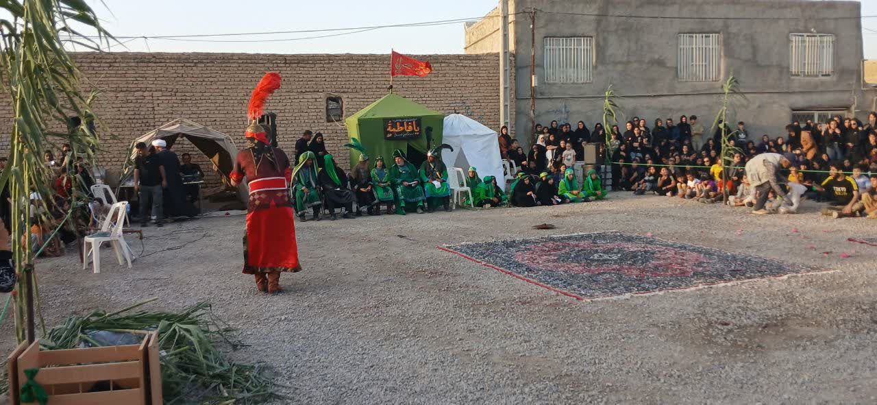 آیین تعزیه‌خوانی در عاشورای حسینی در روستای حسین آباد شیروان