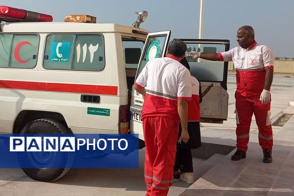 بیست و ششمین مانور زلزله و ایمنی در مدرسه دخترانه شهید رضا زارعی بندرعباس