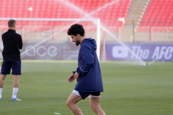 تمرین بازیکنان تیم تراکتور پیش از بازی با الوحده امارات