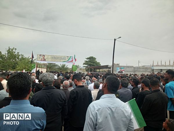 تشییع پیکر پاک شهید ابراهیم استوی در شهر شمیل بندرعباس