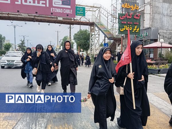 پیاده‌روی جاماندگان اربعین حسینی در نور 