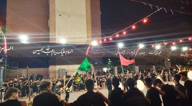 طنین «یا حسین (ع)» در خیمه‌های عزاداری مسکن مهر امام خمینی‌(ره) اسلامشهر 