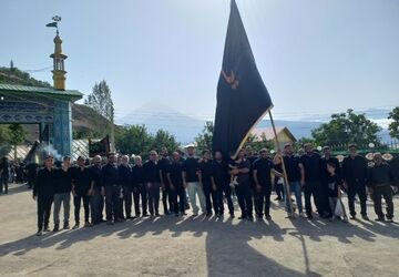 آیین دسته‌روی تاسوعای حسینی در روستای نوسر آمل 