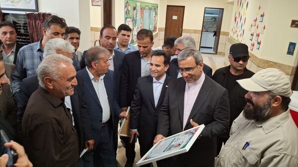 آیین افتتاح مدرسه شش کلاسه مرحوم کاووسی شهرستان خلیل‌آباد 