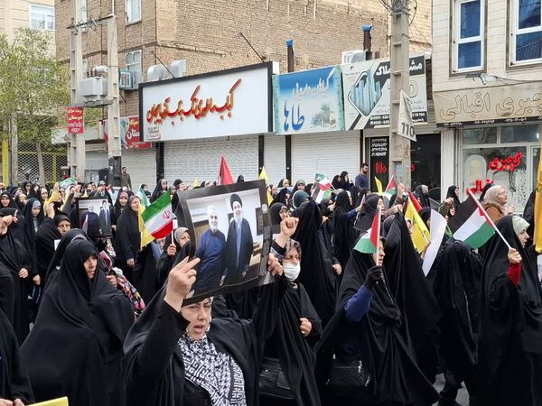 مردم ملارد در حمایت از آرمان‌های فلسطین به خیابان‌ها آمدند 