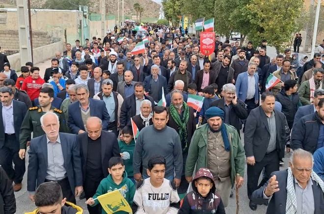 برگزاری راهپیمایی ۲۲ بهمن در شهر ماژین