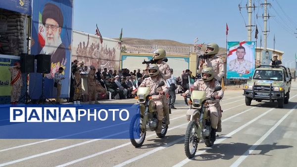 مراسم رژه نیروهای مسلح خراسان شمالی در آغاز هفته دفاع مقدس 