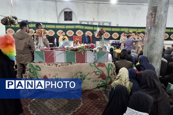 تشییع شهید گمنام در روستای ملا انبار کوهمره نودان 