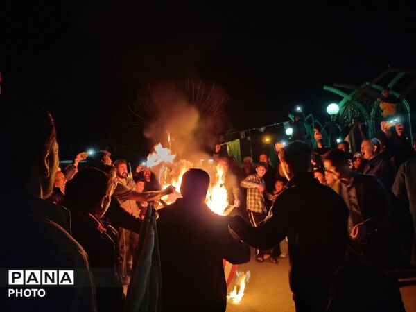راهپیمایی شبانه مردم شهید پرور روستای مهدی آباد خلیل آباد 