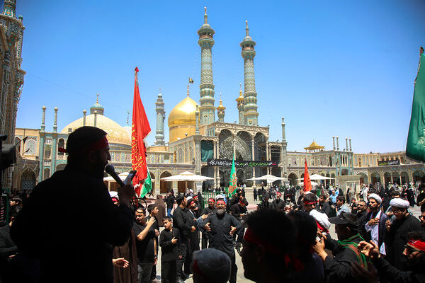 عرض تسلیت دسته‌های عزاداری سالروز شهادت امام باقر(ع) به کریمه اهل بیت