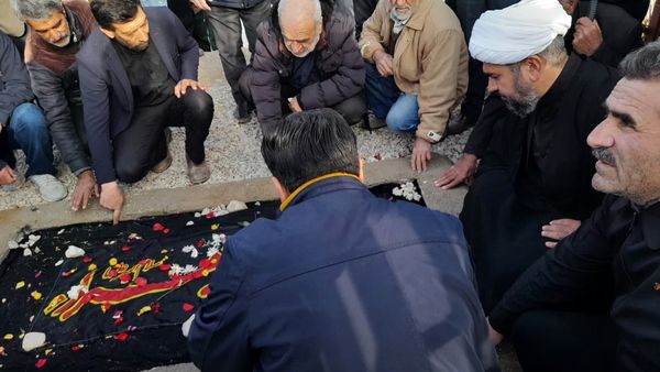 مراسم بزرگداشت سومین روز تدفین شهید گمنام در شهر قاضی