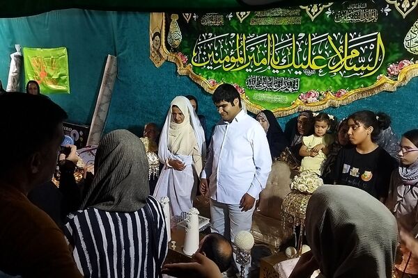 مراسم عروسی دو جوان نیشابوری در مهمانی کیلومتری  عید غدیر خم 