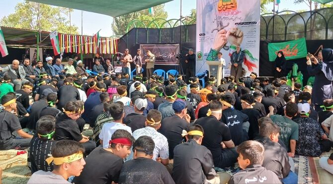 طنین «احلی من العسل» با حضور پرشور  دانش‌آموزان در کامیاران 