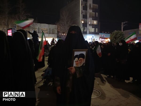 حرکت دسته عزاداری در شهرستان نیشابور