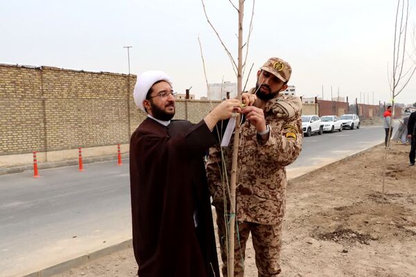 کاشت درخت به یاد شهدا در محمدشهر 